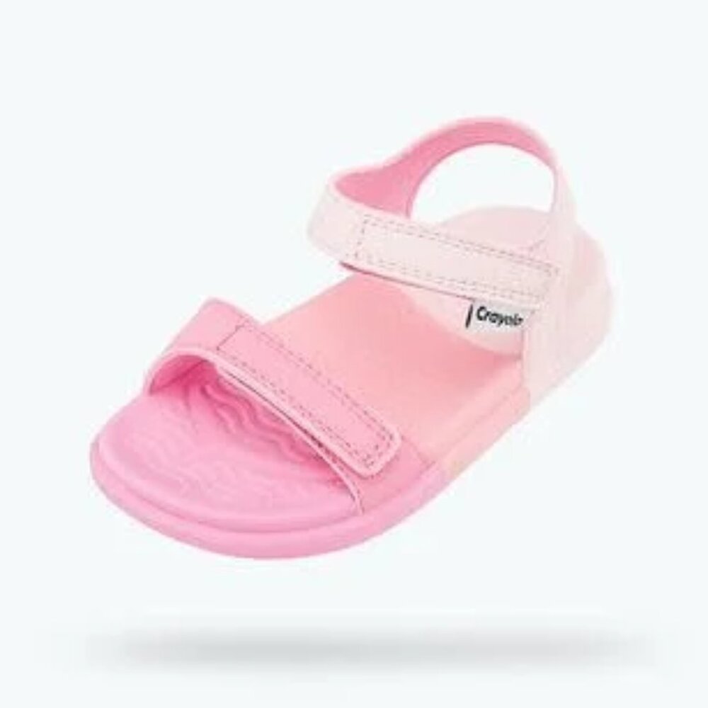 Native Charley Crayola Block Sandal in Awesome Pink size C7